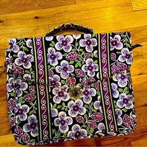 Brand new with tag, Vera Bradley attaché case in the plum petals pattern.